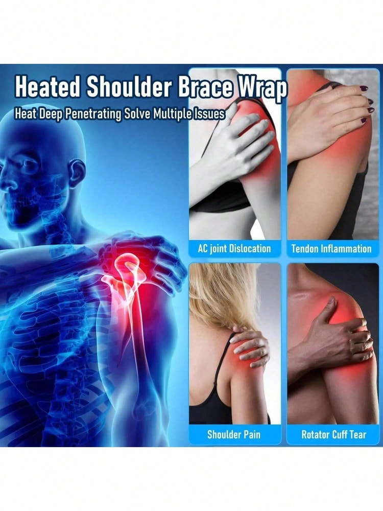 Heated Shoulder Wrap with Vibration Electric Shoulder Massager for Shoulder Pain Relief & Recovery