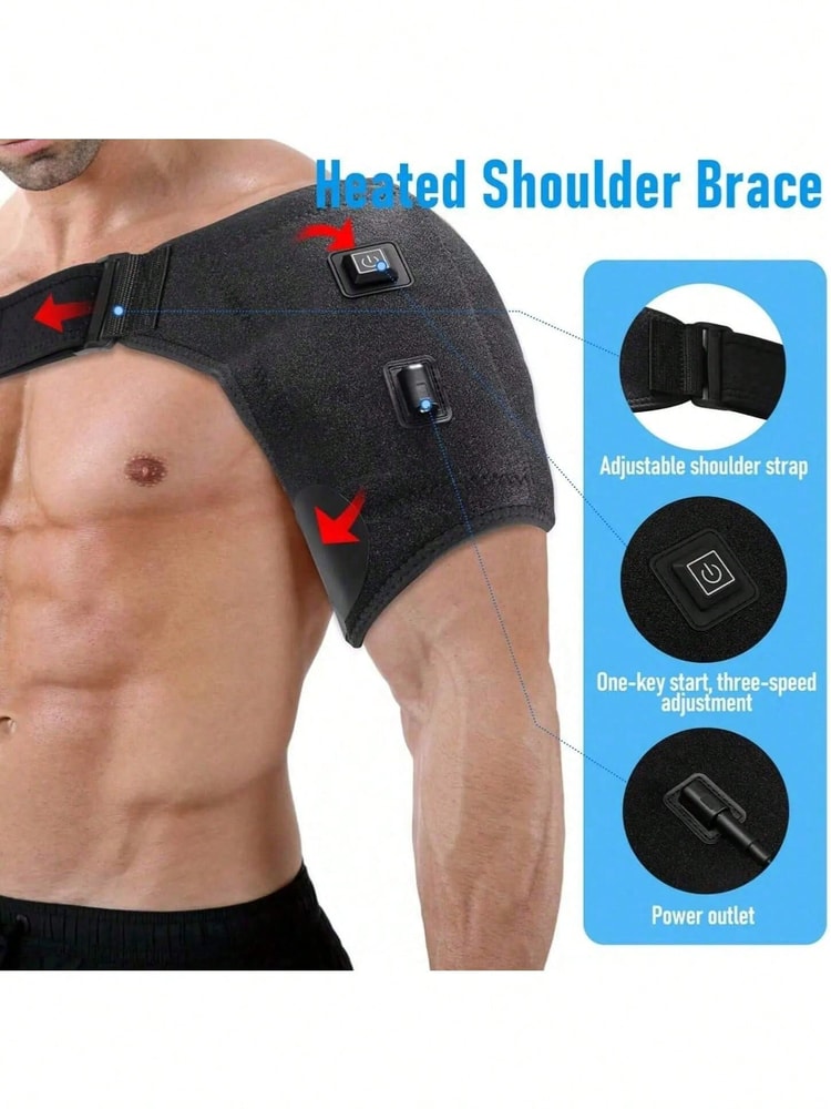 Heated Shoulder Wrap with Vibration Electric Shoulder Massager for Shoulder Pain Relief & Recovery