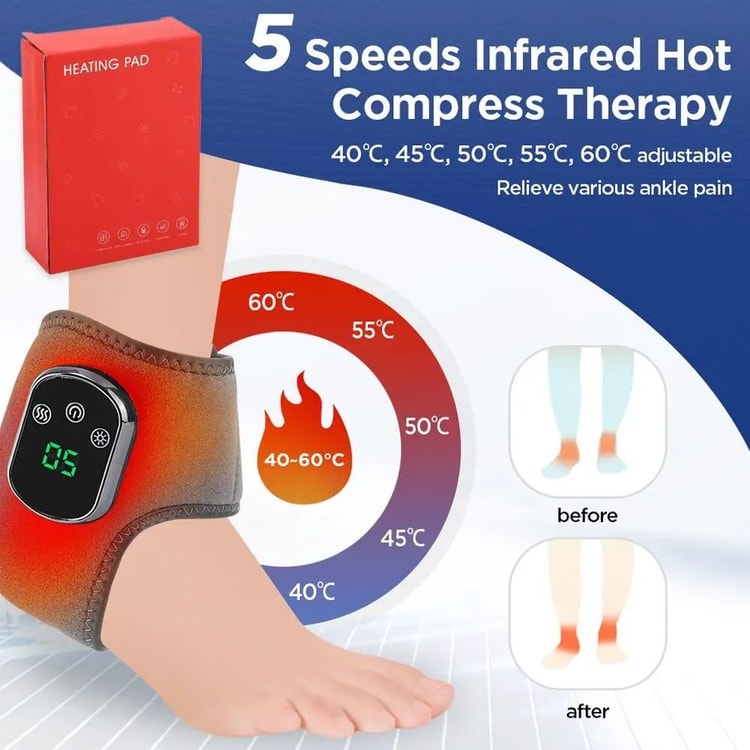 USB Heated Ankle Foot Massager for Warm Compression and Joint Care