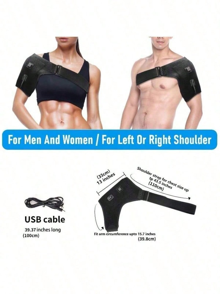Heated Shoulder Wrap with Vibration Electric Shoulder Massager for Shoulder Pain Relief & Recovery